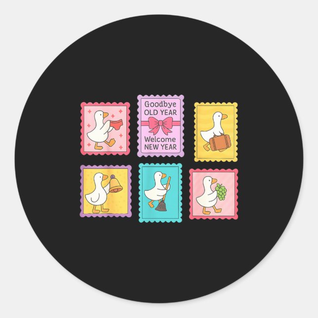 New Year Matching Welcome New Year Midnight Funny  Runder Aufkleber (Vorderseite)