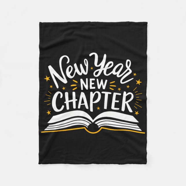 New Year New Chapter Happy New Year 2025 Book  Fleecedecke (Vorderseite)