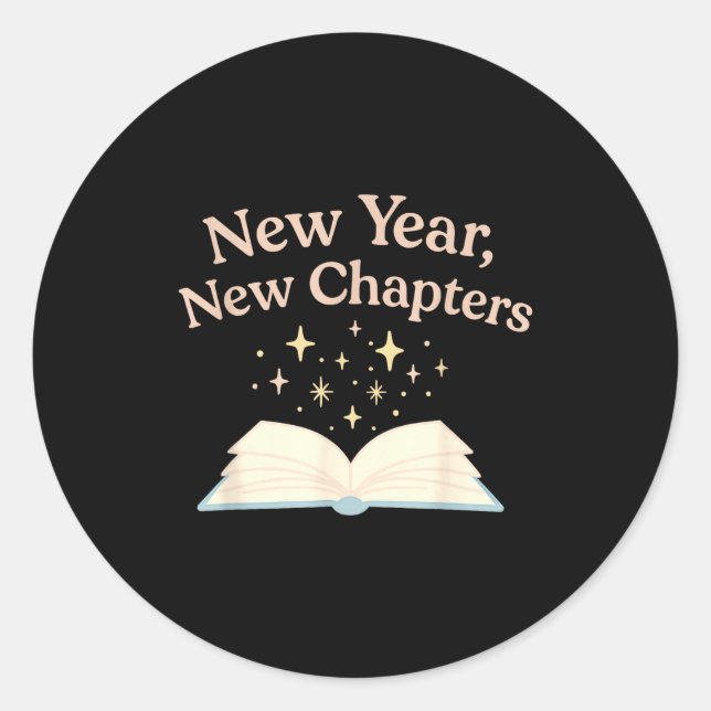 New Year New Chapters Cozy Reading For Book Lovers Runder Aufkleber (Vorderseite)