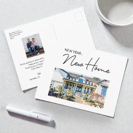 New Year New Home Moving Announcement photos Feiertagspostkarte