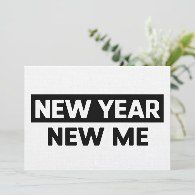New Year New Me Inspirational Motivational Quote Einladung (Stehend Vorderseite)