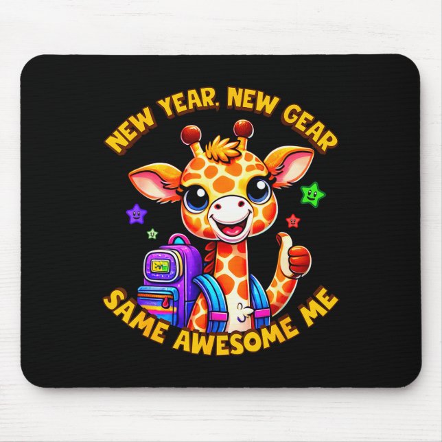 New Year New Same Awesome Me Giraffe Kids  Mousepad (Vorne)