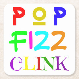 New Year Paper Coasters Set Rechteckiger Pappuntersetzer