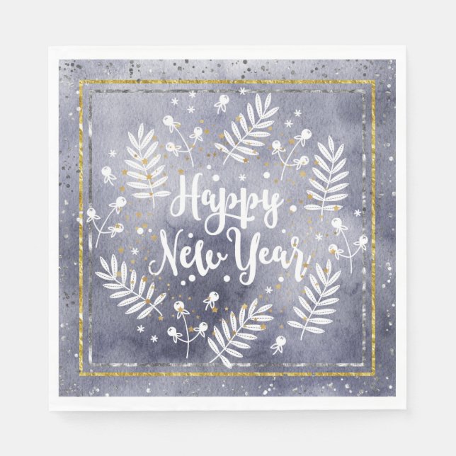 New Year Party Designer Napkin Serviette (Vorderseite)