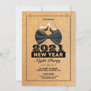 New Year Party Invitation Flyer Einladung