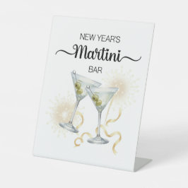 New Year’s Celebration Martini Bar Pedestal Sign Sockelschild