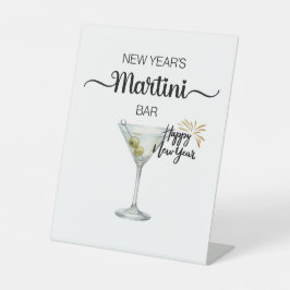 New Year’s Classic Martini Bar Pedestal Sign Sockelschild
