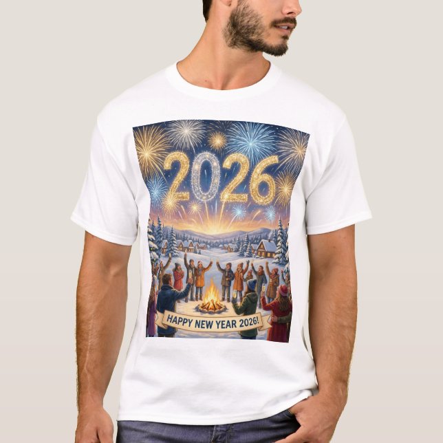 New Year’s Eve in the Village – 2026 Celebration T-Shirt (Vorderseite)