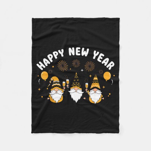 New Year’s Eve Party Happy New Year Gnome Confetti Fleecedecke (Vorderseite)