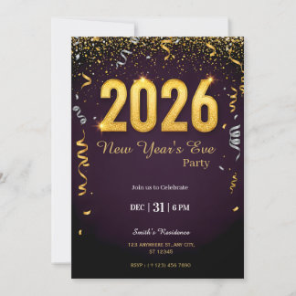 New Year’s Eve Party Invitation | NYE Celebration Einladung