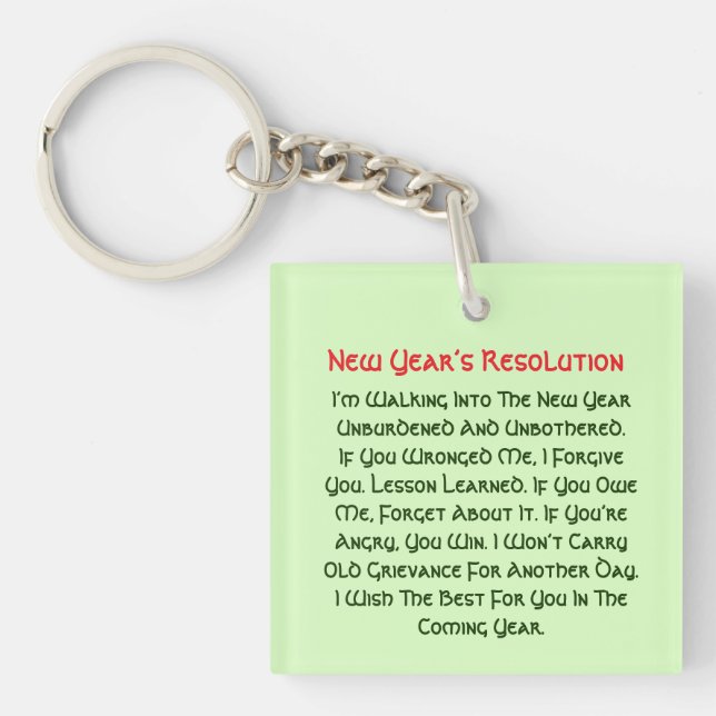 New Year’s Resolution Keychain Schlüsselanhänger (Vorderseite)