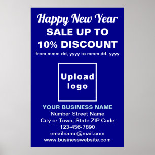 New Year Sale auf Blue Poster