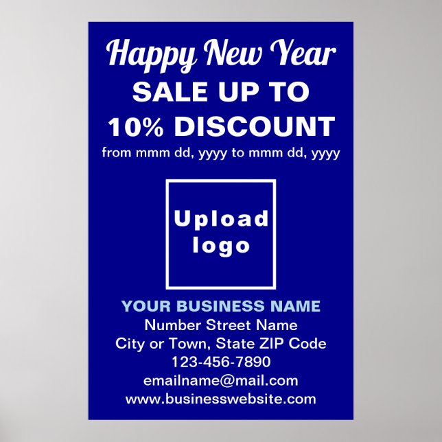 New Year Sale auf Blue Poster (Vorne)