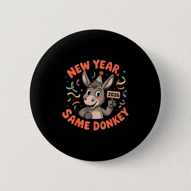 New Year Same 2026 Funny Farm Animal Family Matchi Button (Vorderseite)