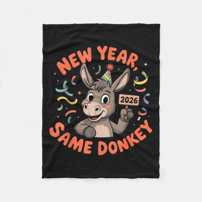 New Year Same 2026 Funny Farm Animal Family Matchi Fleecedecke (Vorderseite)