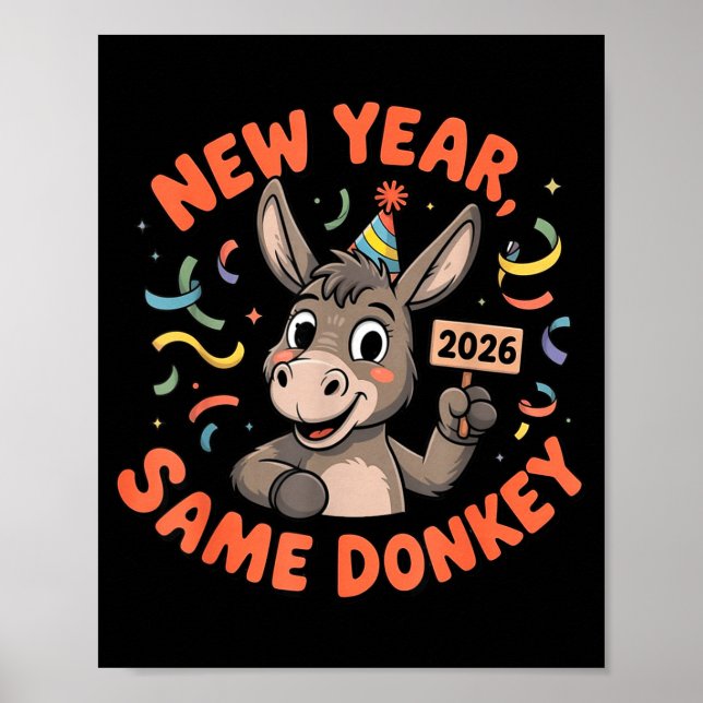 New Year Same 2026 Funny Farm Animal Family Matchi Poster (Vorne)
