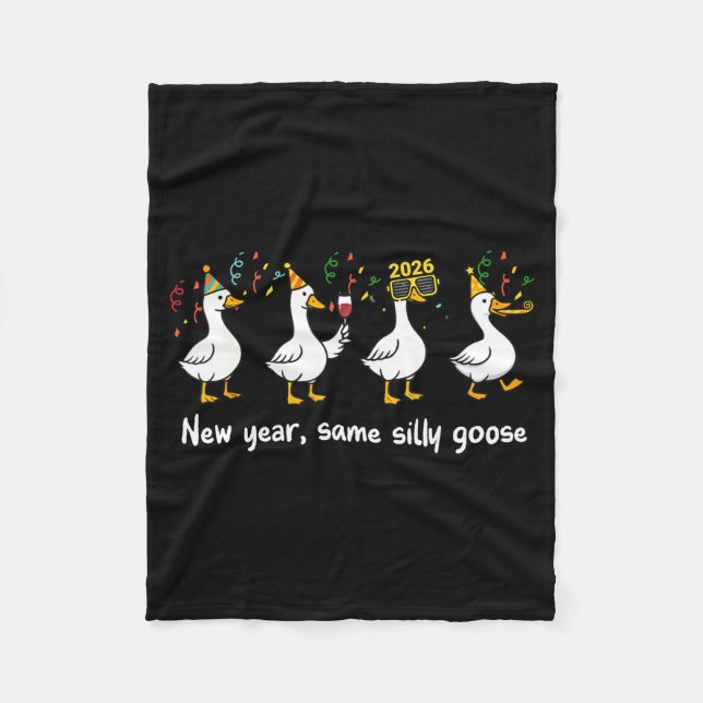 New Year Same Silly Goose Family Matching New Year Fleecedecke (Vorderseite)