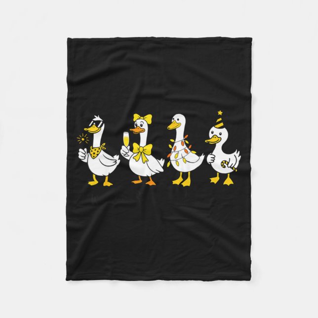 New Year Same Silly Goose Happy New Year 2026 Cele Fleecedecke (Vorderseite)