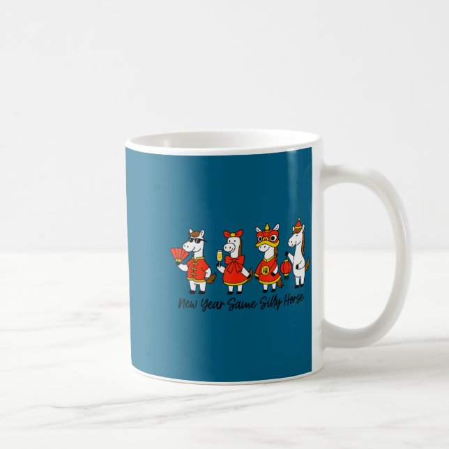 New Year Same Silly Horse Funny Chinese Lunar New  Kaffeetasse (Rechts)