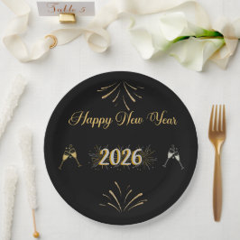 New Year Sparkle Paper Plate Pappteller