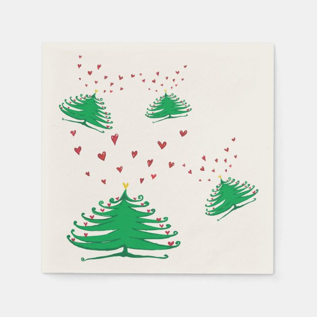 New Year Tree Cocktail Papier Napkins Serviette (Vorderseite)
