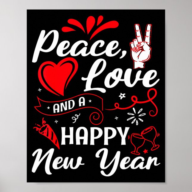 New Year Wishes, Peace, Love, Happy New Year, New  Poster (Vorne)
