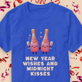 New Year Wishs & Midnight Kisses Kawaii Couple T-Shirt
