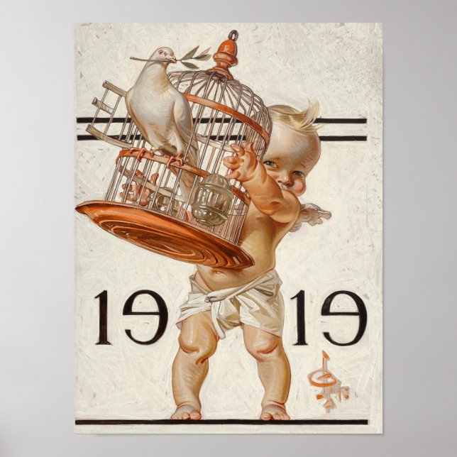 New Year's Baby, 1919 by J. C. Leyendecker Poster (Vorne)