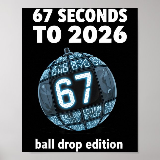 New Year's Day Ball Drop Countdown Funny Brainrot  Poster (Vorne)