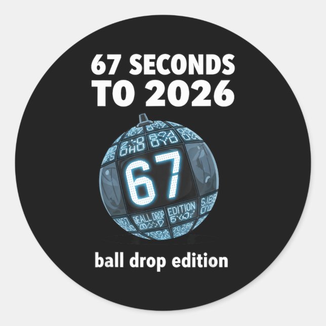 New Year's Day Ball Drop Countdown Funny Brainrot  Runder Aufkleber (Vorderseite)
