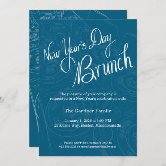 New Year's Day Brunch Tablescape Invitation Einladung