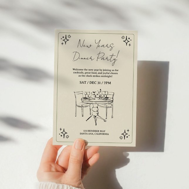 New Years Dinner Party Einladung (Von Creator hochgeladen)