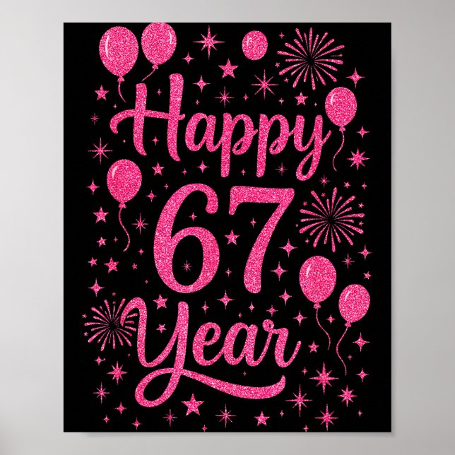 New Year's Eve 2026 Happy 67 Year Gen Z Funny Meme Poster (Vorne)