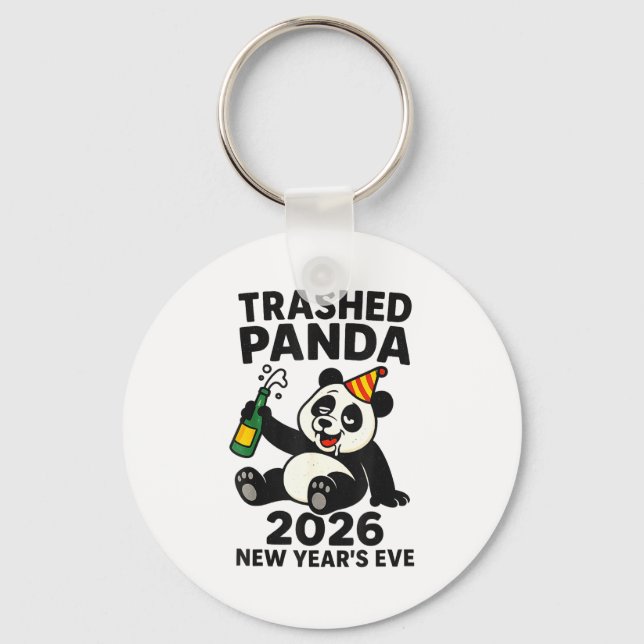 New Years Eve 2026 Trashed Panda Premium  Schlüsselanhänger (Vorderseite)