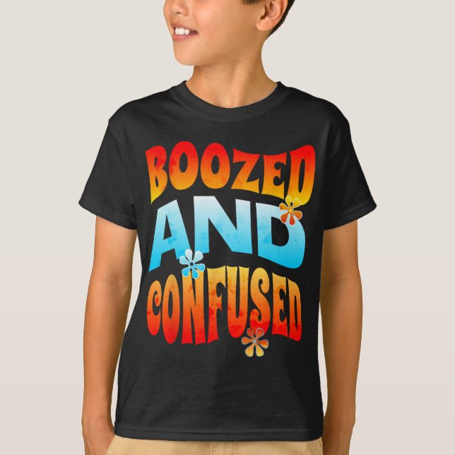 New Years Eve Boozed And Confused Retro 2025 Adult T-Shirt (Vorderseite)