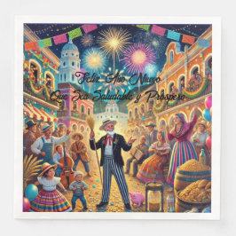New Year's Eve Celebration El Año Viejo Serviette