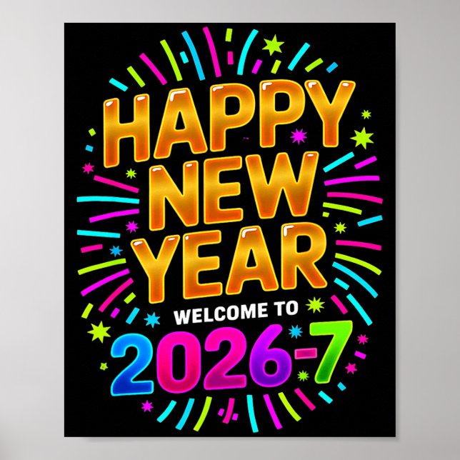 New Year's Eve Happy New Year 2026-7 Funny 67 Kids Poster (Vorne)