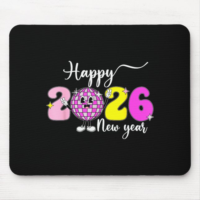 New Year's Eve Hello 2026 Happy New Year 2026 Disc Mousepad (Vorne)