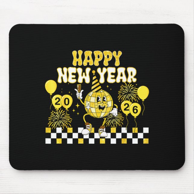 New Year's Eve Hello 2026 Happy New Year 2026 Disc Mousepad (Vorne)