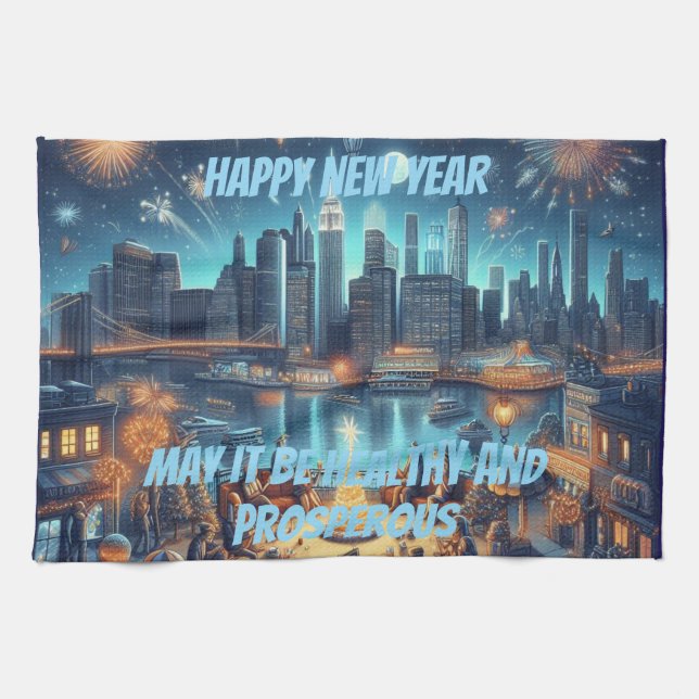 New Year's Eve in New York City Geschirrtuch (Horizontal)