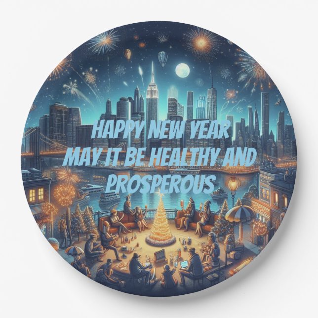 New Year's Eve in New York City Pappteller (Vorderseite)
