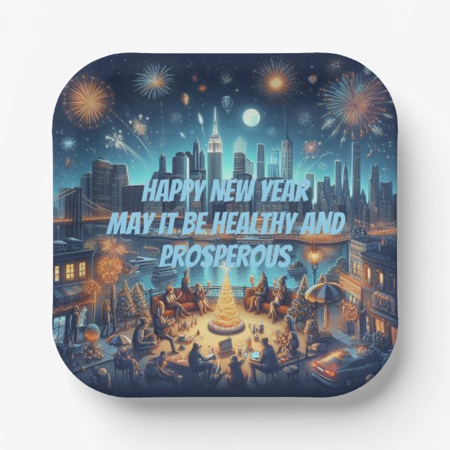 New Year's Eve in New York City Pappteller (Vorderseite)