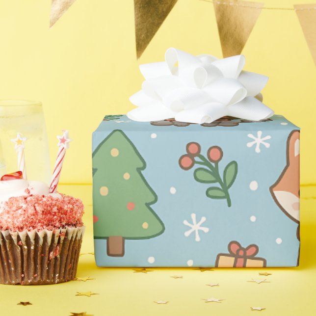 New Year's Eve in the forest Geschenkpapier (Geburtstagsparty)