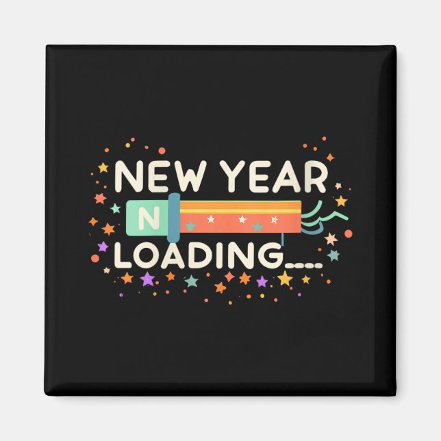 New Years Eve Loading Winter Holiday Greeting Fest Magnet (Vorne)