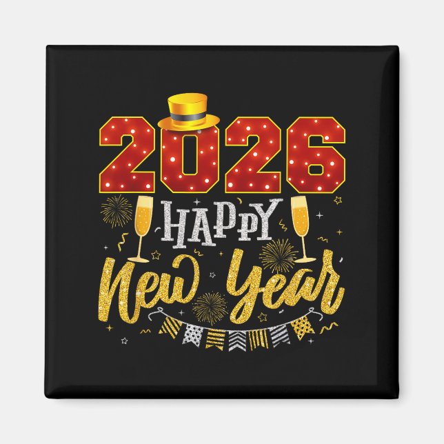 New Years Eve Party 2026 Fireworks Happy New Year  Magnet (Vorne)