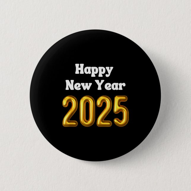 New Years Eve Party Balloons Gold Celebrate Nye  Button (Vorderseite)