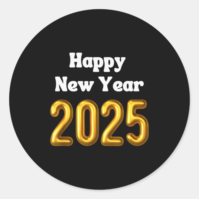 New Years Eve Party Balloons Gold Celebrate Nye  Runder Aufkleber (Vorderseite)