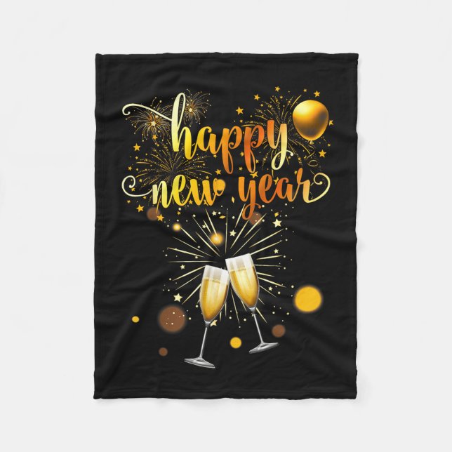New Years Eve Party Supplies 2026 Happy New Year F Fleecedecke (Vorderseite)