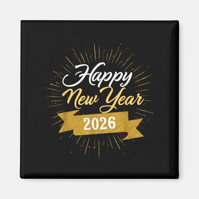 New Years Eve Party Supplies 2026 Happy New Year F Magnet (Vorne)