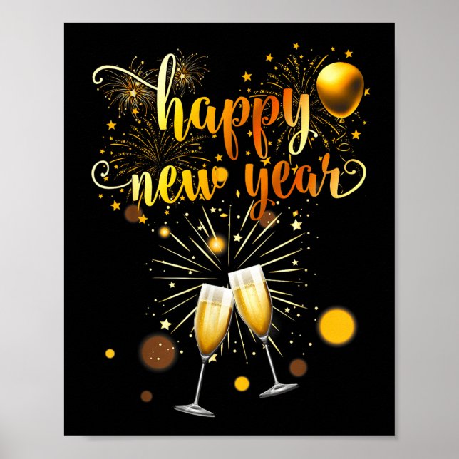 New Years Eve Party Supplies 2026 Happy New Year F Poster (Vorne)